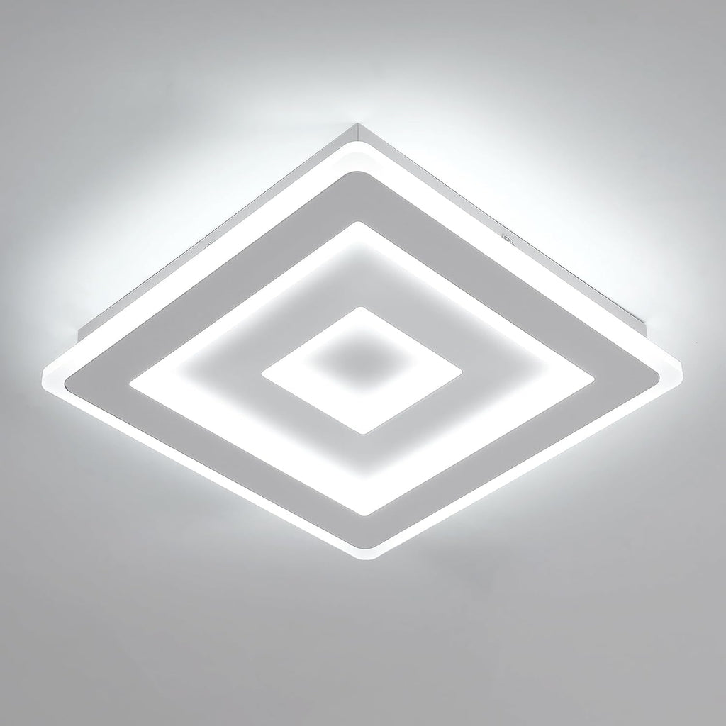 Comely Plafonnier LED Carré Moderne, 36W 28cm Lampe de Plafond LED, Blanc Luminaire Plafonnier Intérieur pour Chambre à Coucher, Salon, Couloir, Lumière Blanche Froide 6500K