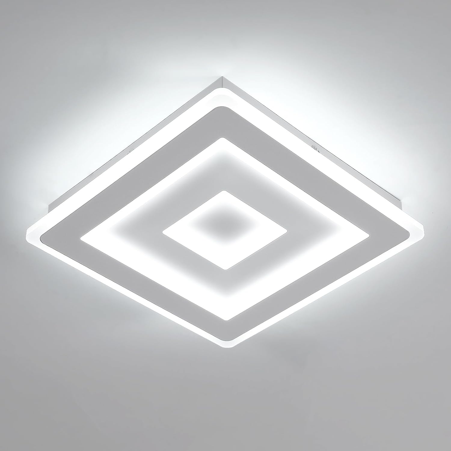 Plafoniera - Telaio in acrilico bianco, Luce bianca