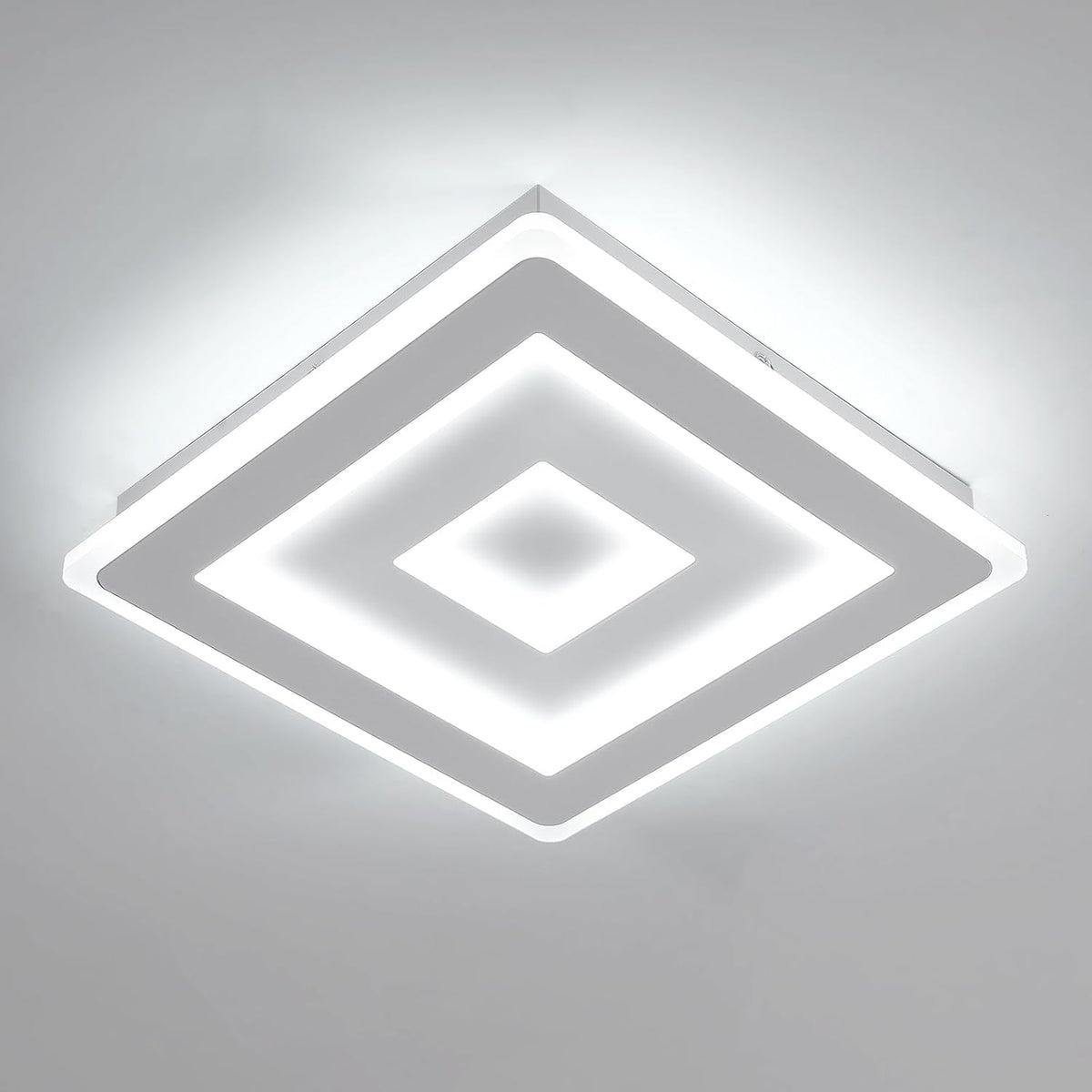 Comely LED Deckenleuchte Quadrat, 28cm 36W Moderne Deckenlampe Quadratisch Wei? LED Deckenbeleuchtung f¨¹r Schlafzimmer, Wohnzimmer, Flur, Kaltwei?es Licht 6500K