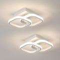 Comely Lot de 2 Plafonniers LED Modernes, 24W 2700LM Petit Plafonnier LED Carré Luminaires Intérieur pour Chambre Salon Allée Couloir Balcon, Lumière Naturelle 4500K, Blanc 24cm