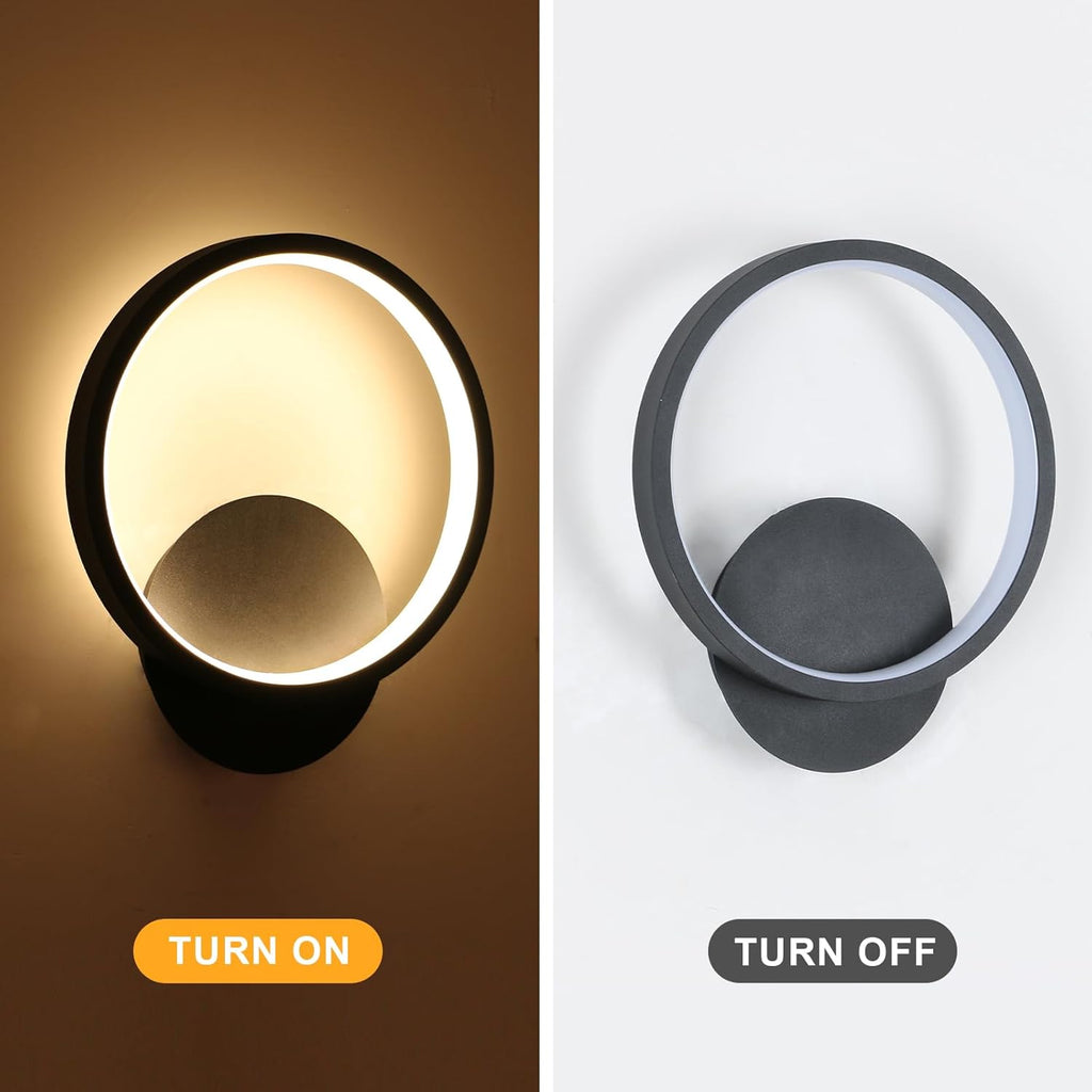 Wall Light - Black Aluminium Frame, Warm Light