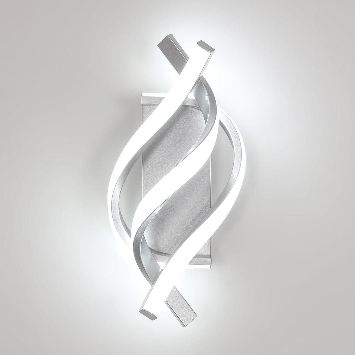 Comely LED Wandleuchte Innen, 22W 2500LM Wandlampe LED Innen Modern, 6500K Kaltwei? Wandlicht Silber Wandbeleuchtung aus Aluminium f¨¹r Wohnzimmer Schlafzimmer Flur