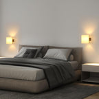 Comely Applique Murale Intérieure Bois, 2 Pièces Lampe Murale E27 Rétro en Verre Lampe de Chevet pour Chambre Salon Couloir Escalier Cafétéria