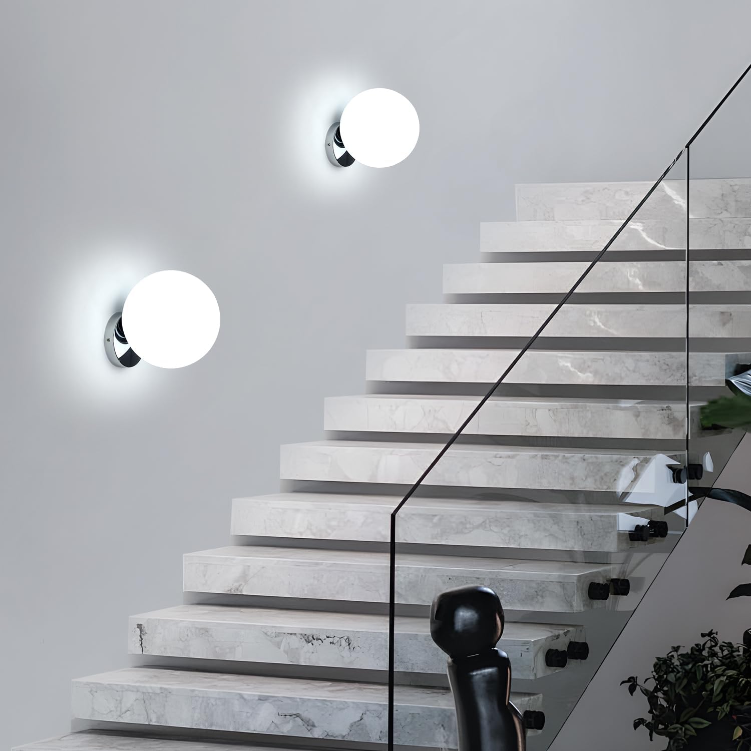 Wall Light - Chrome Metal Frame