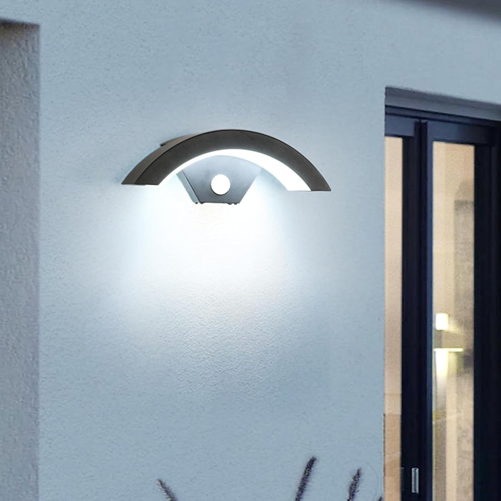 Wall Light - U-Shaped, Black Metal Frame, White Light