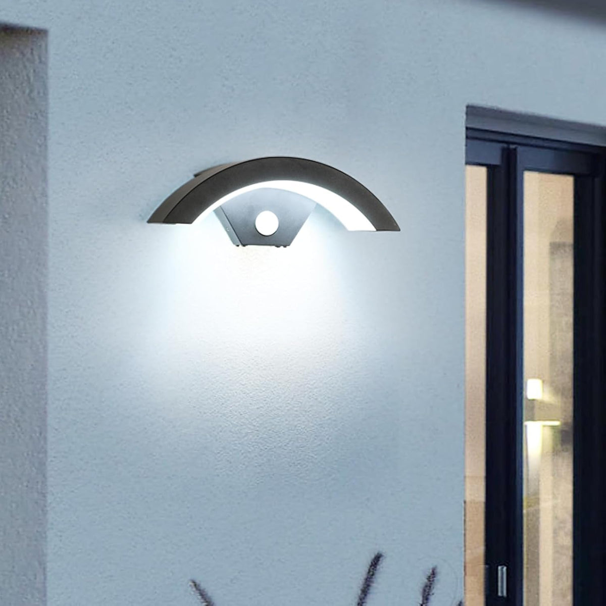 Wall Light - U-Shaped, Black Metal Frame, White Light