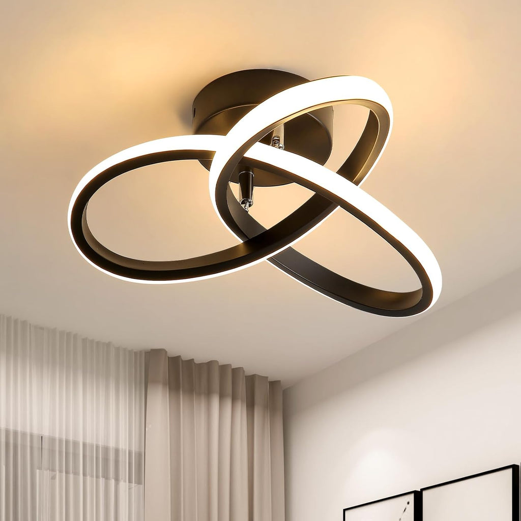 Ceiling Light - Black Aluminium Frame, Warm Light