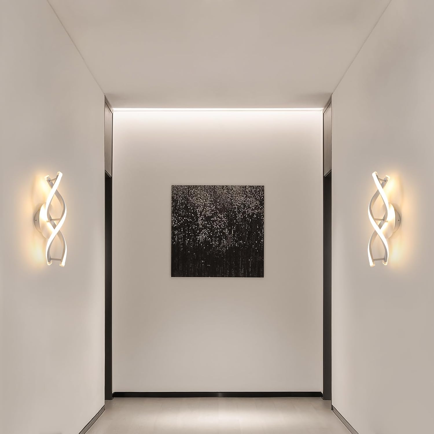 Wall Light - White Aluminium Frame, Warm Light