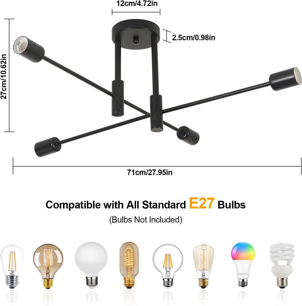Ceiling Light - Black Metal Frame