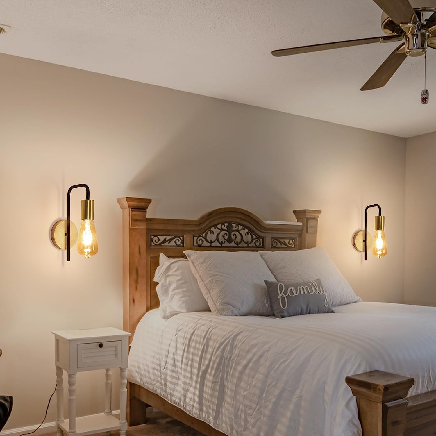 Wall Light - Wood Metal Frame