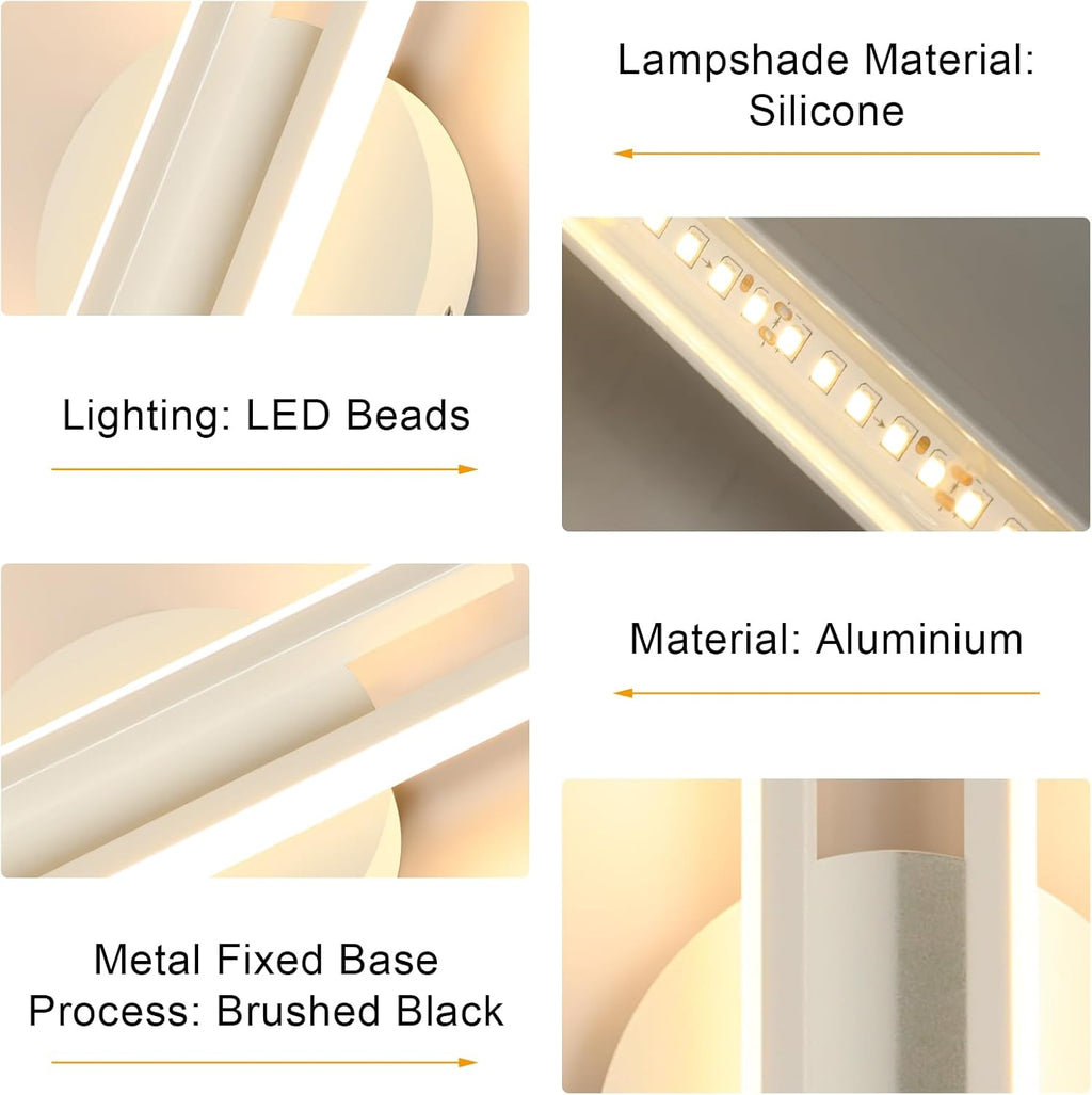 Comely Applique Murale LED Moderne, 24W 2700LM Blanc Applique Murale LED Interieur, Lampe Murale LED 60CM Pour Chambre, Salon, Alle à manger, Couloir, Escalier, Blanc Chaud 3000K