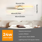 Comely Applique Murale LED Moderne, 24W 2700LM Blanc Applique Murale LED Interieur, Lampe Murale LED 60CM Pour Chambre, Salon, Alle à manger, Couloir, Escalier, Blanc Chaud 3000K