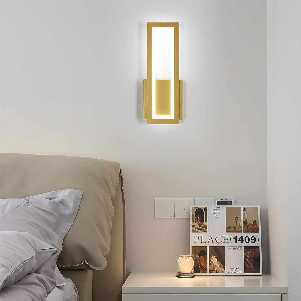 Wall Light - Gold Acrylic Frame, White Light