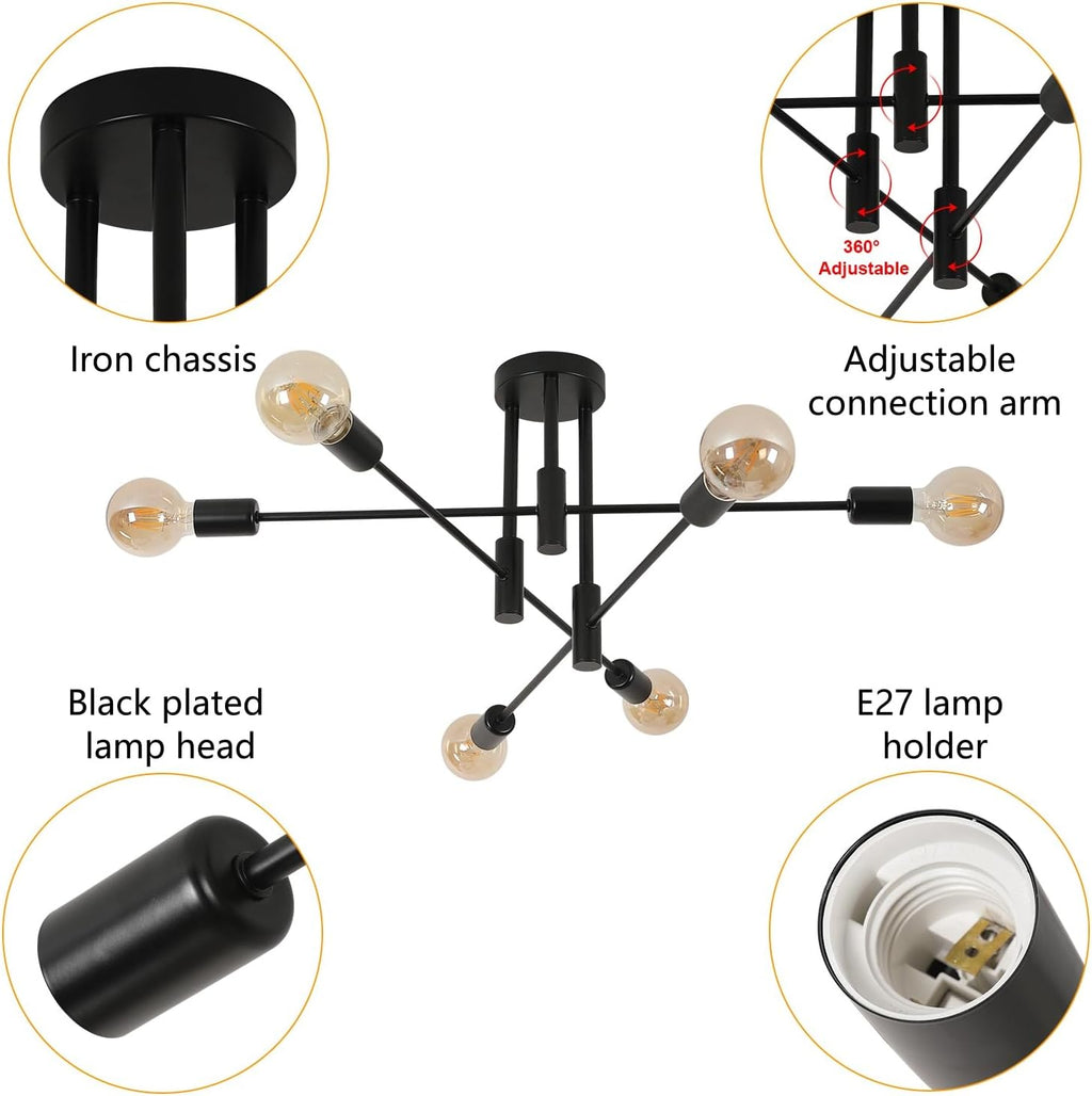 Ceiling Light - Black Metal Frame