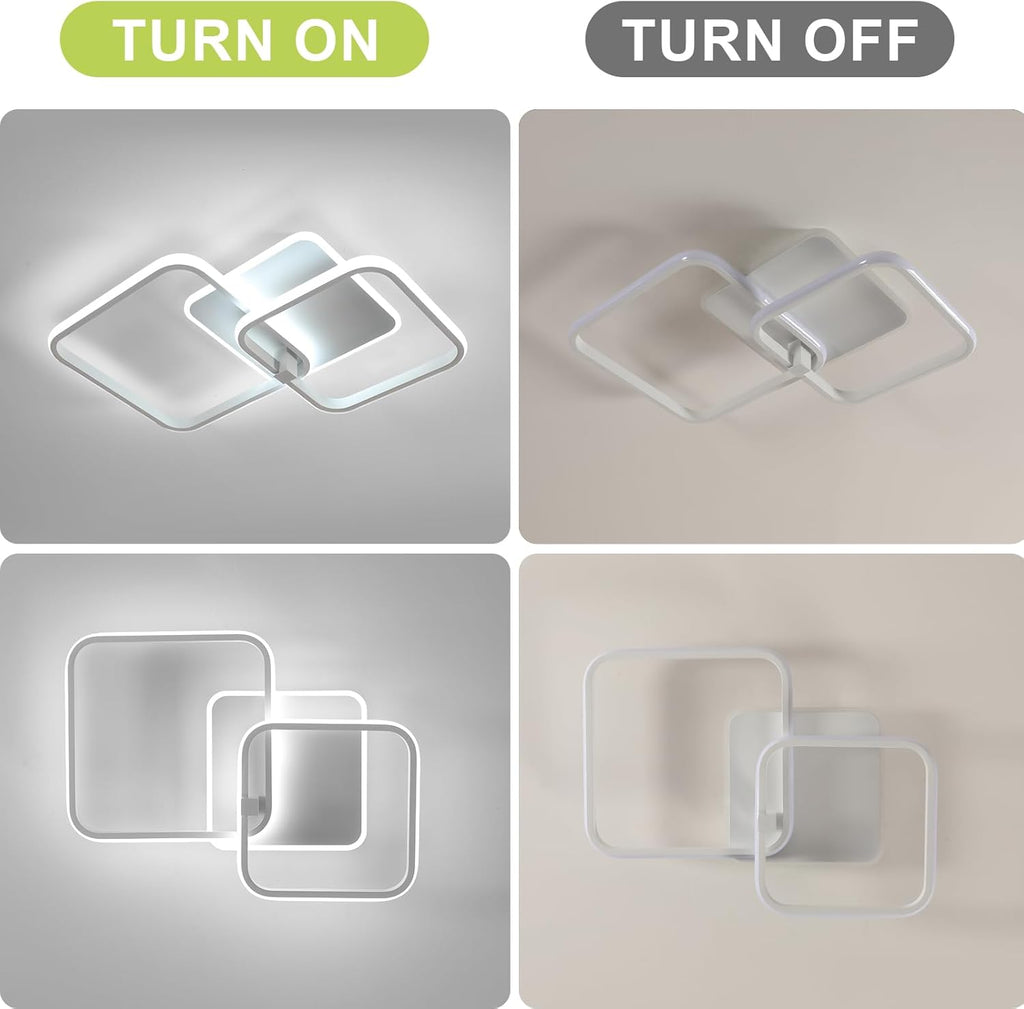 Ceiling Light - White Acrylic Frame, White Light
