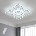 Comely Plafonnier LED Dimmable, Blanc 5 Carré 57W 6400LM Lampe de Plafond LED avec Télécommande 3000K-6500K, Luminaire Plafonnier Moderne pour Salon, Chambre, Salle à Manger