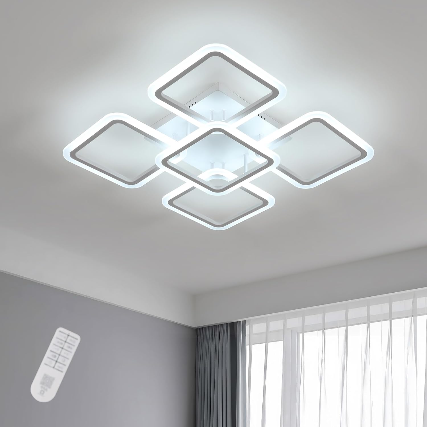 Ceiling Light - White Acrylic Frame, Tunable and Dimmable
