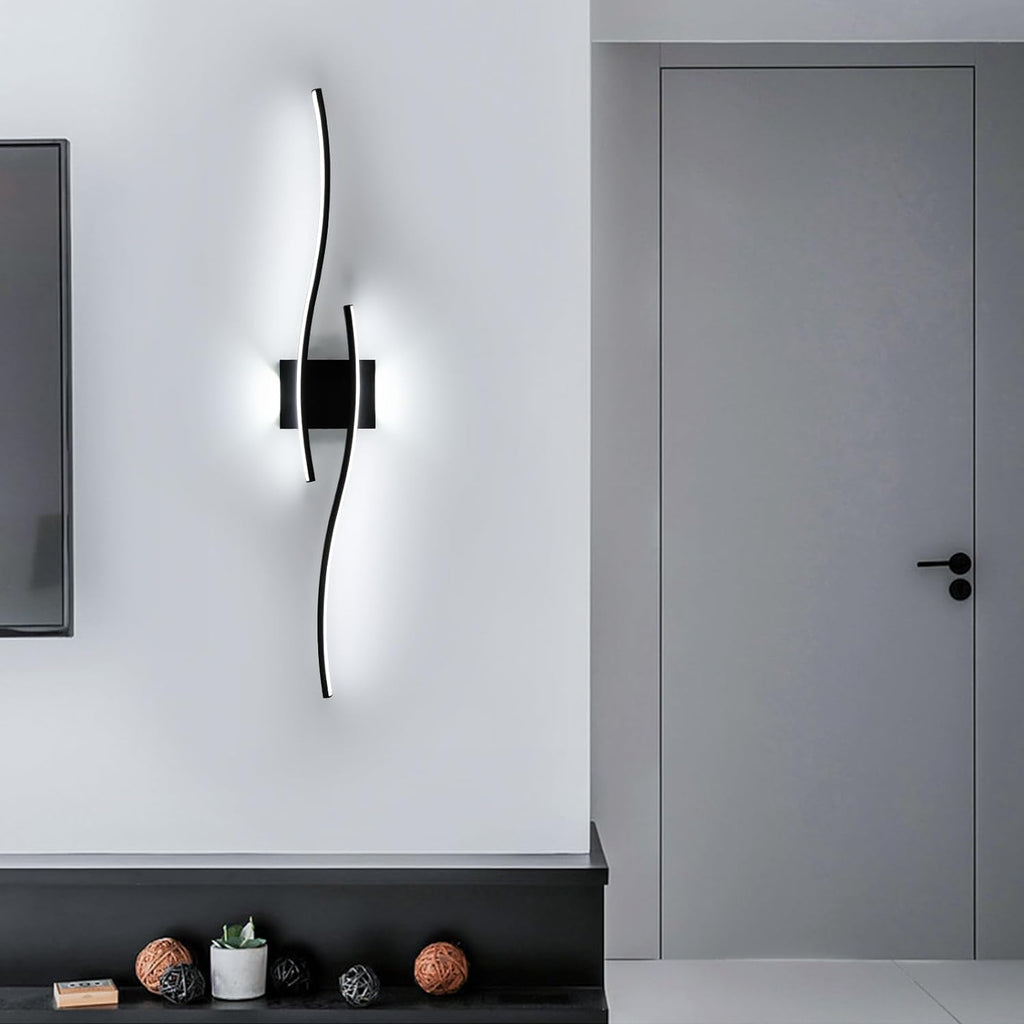 Lampada da parete - Telaio in alluminio nero, luce bianca