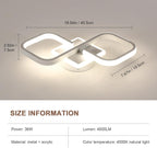 Comely Plafonnier LED, 36W 4000LM Lampe de Plafond Carré, Blanc Luminaire Plafonnier Moderne Acrylique pour Couloir Salle de Bains Cuisine Salon, Lumière Naturelle 4500K