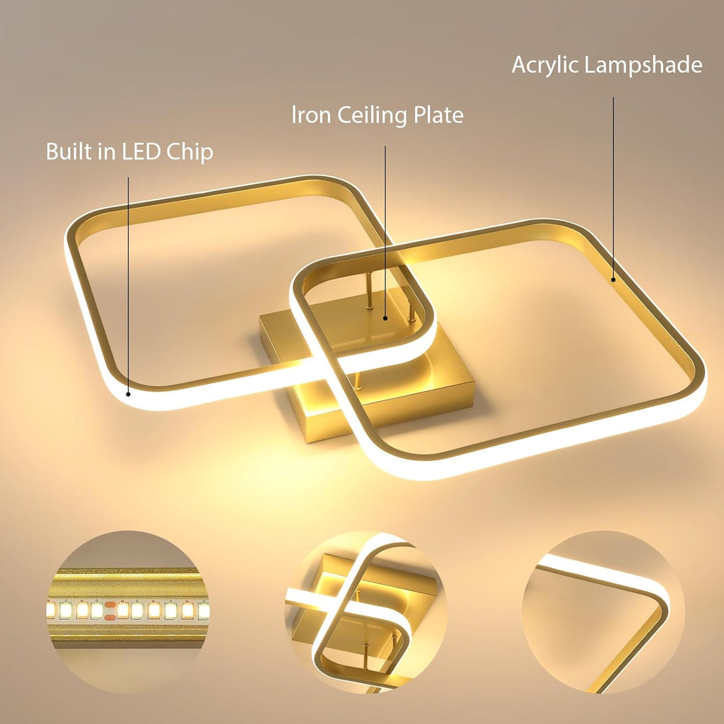 Ceiling Light - Gold Aluminium Frame, Tunable and Dimmable