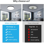 Ceiling Light - Black Plastic Frame, White Light