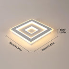 Ceiling Light - White Acrylic Frame, Warm Light
