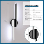 Wall Light - Black Aluminium Frame, White Light