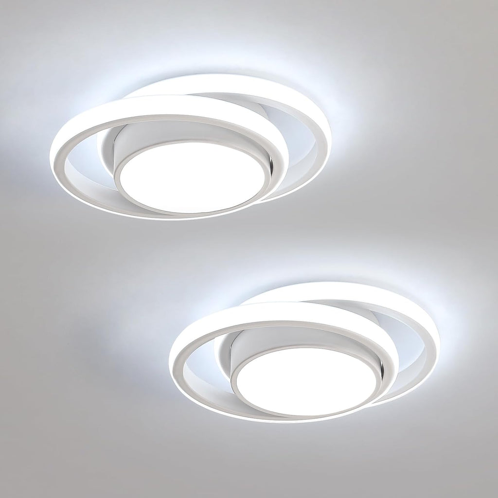 Comely 2 Pièces Plafonniers LED Moderne pour Chambre, Cuisine, Couloir, 32W 2350LM Luminaire Plafond, Rond Lampe LED Plafond, Blanc Froid 6500K, Diamètre 28cm, Blanc