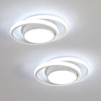 Comely 2 Pièces Plafonniers LED Moderne pour Chambre, Cuisine, Couloir, 32W 2350LM Luminaire Plafond, Rond Lampe LED Plafond, Blanc Froid 6500K, Diamètre 28cm, Blanc