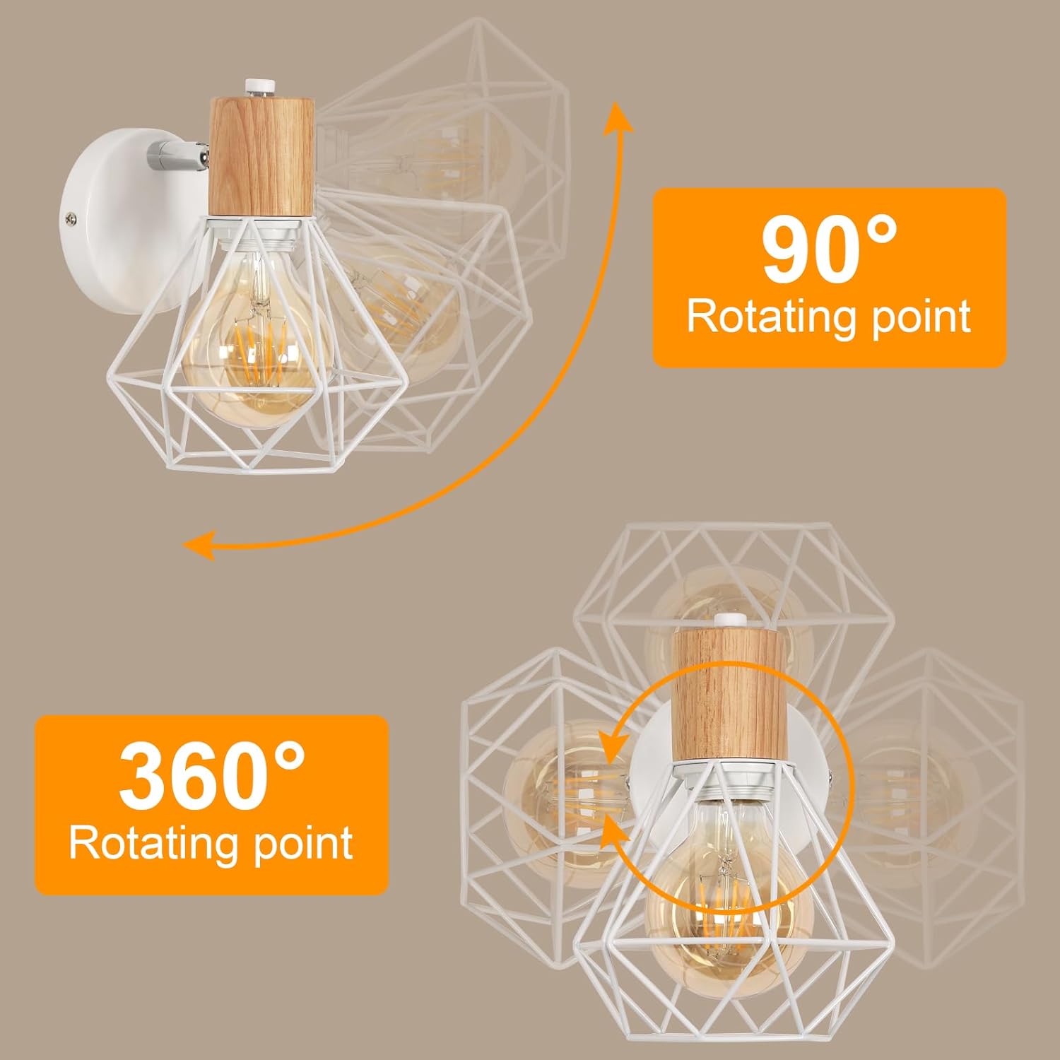 Wall Light - White Metal Frame