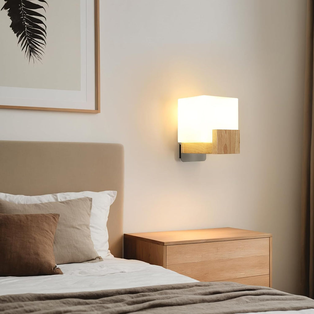 Wall Light - Wood Glass Frame