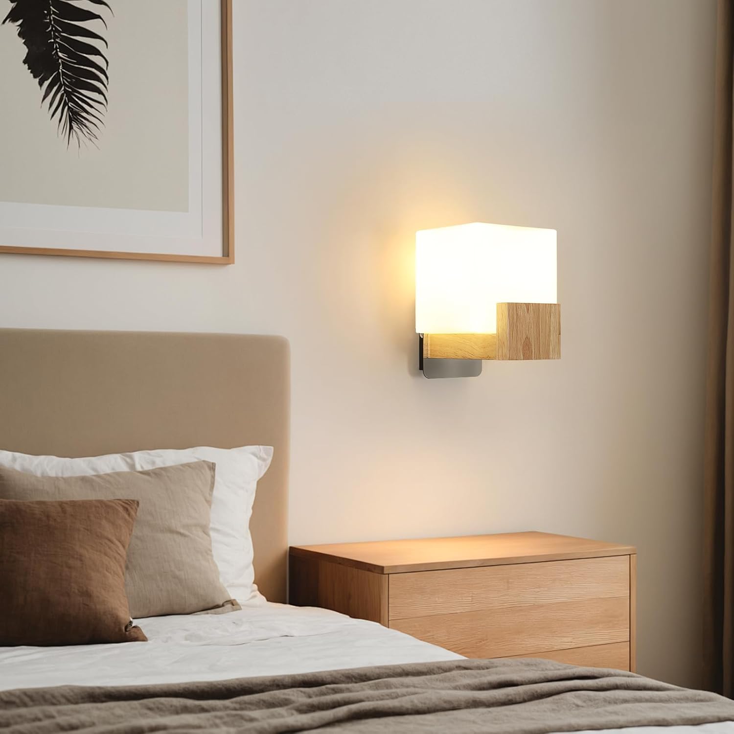Wall Light - Wood Glass Frame