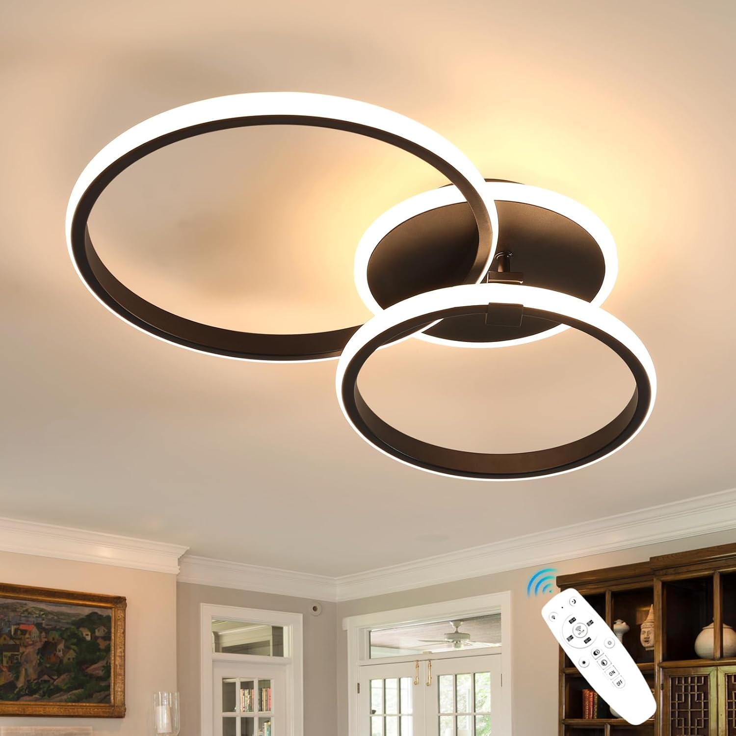 Ceiling Light - Black Acrylic Frame, Tunable and Dimmable