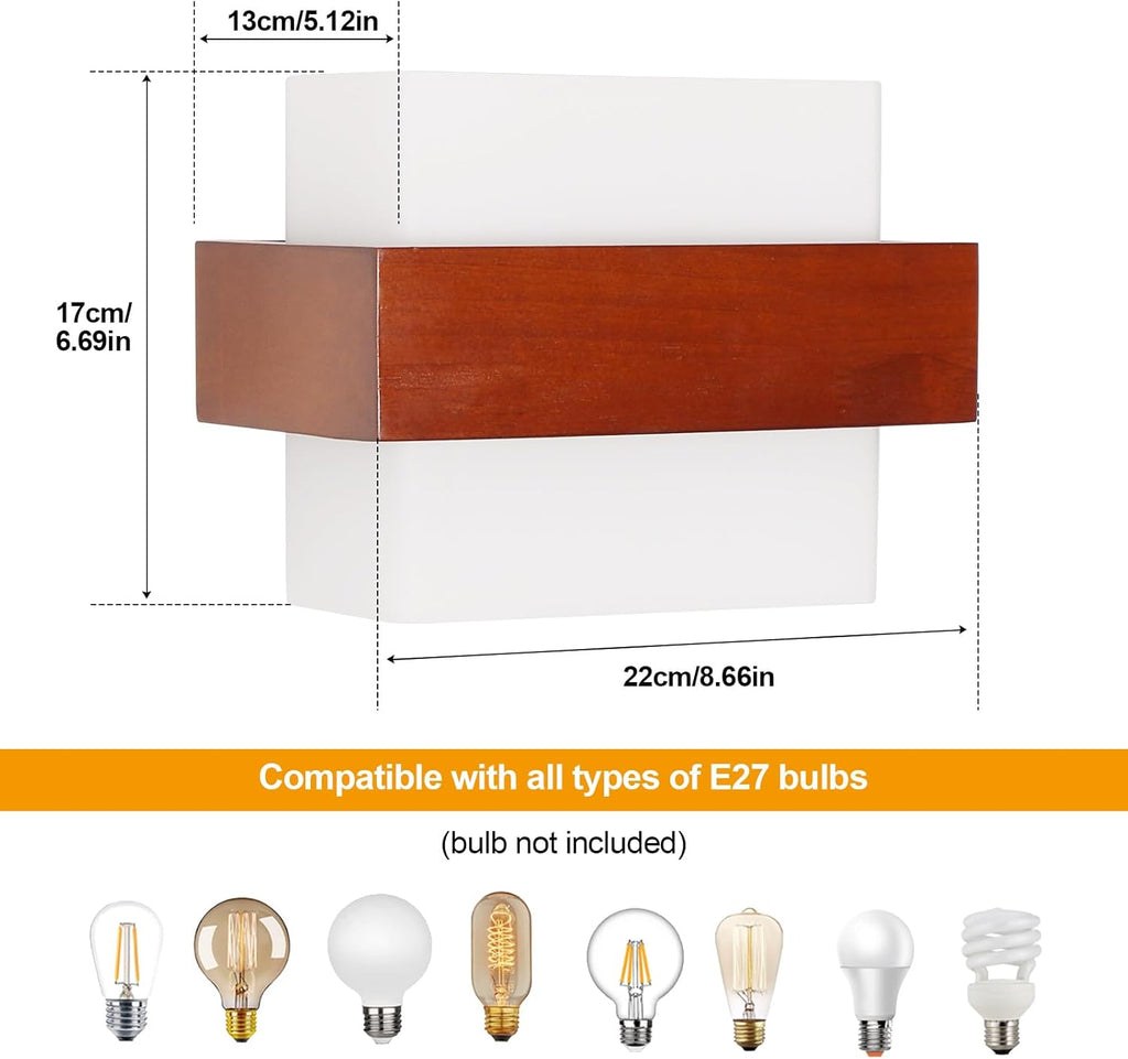 Wall Light - Wood Glass Frame