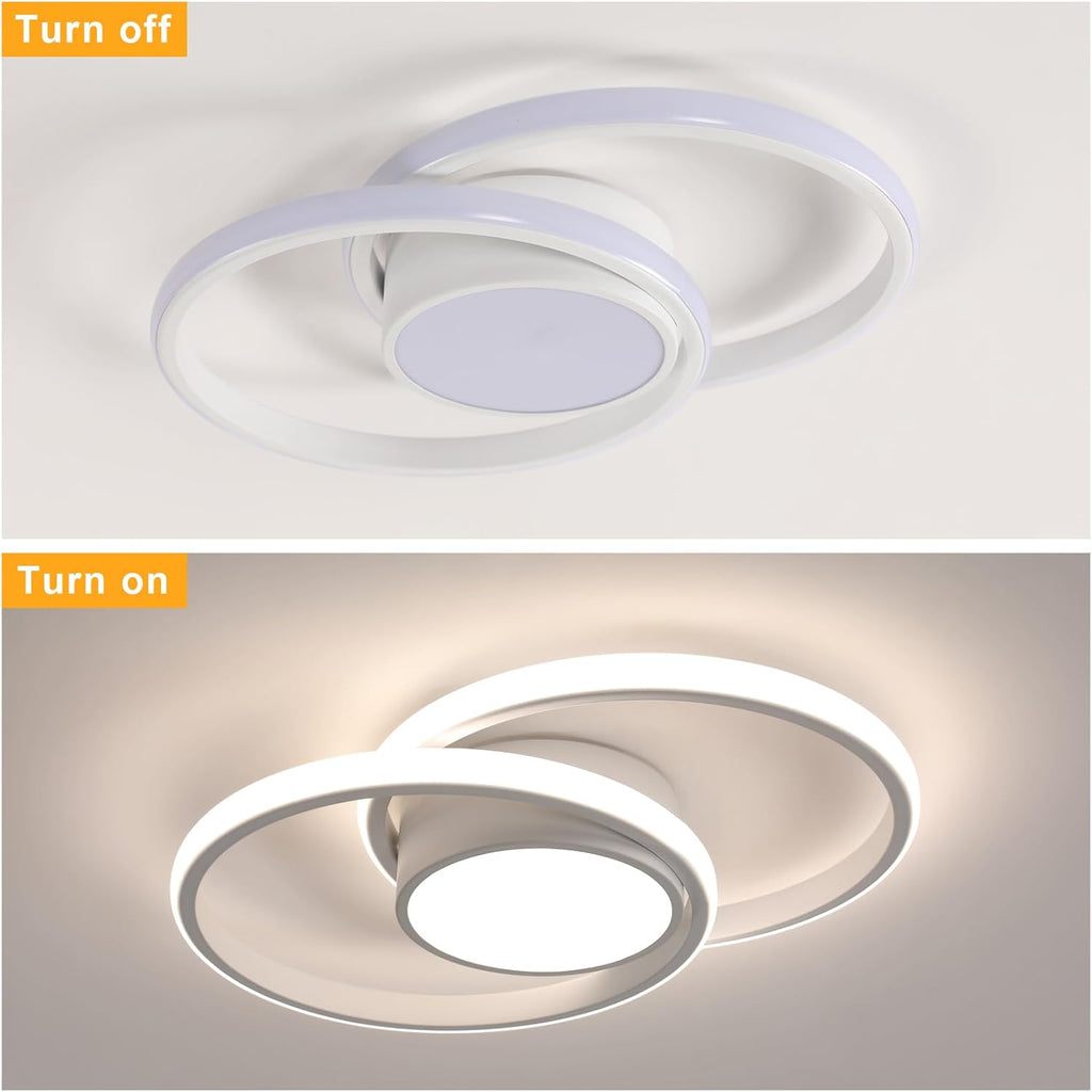 Comely Plafonnier LED, Rond Lampe de plafond 42W, Moderne Luminaire Plafonnier pour Couloir Coucher Salle de Bains Cuisine Salon, Lumière Naturelle 4500K, Longueur 40cm, Blanc
