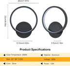 Wall Light - Black Aluminium Frame, Warm Light