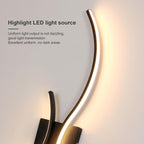 Applique - Telaio in alluminio nero, luce calda