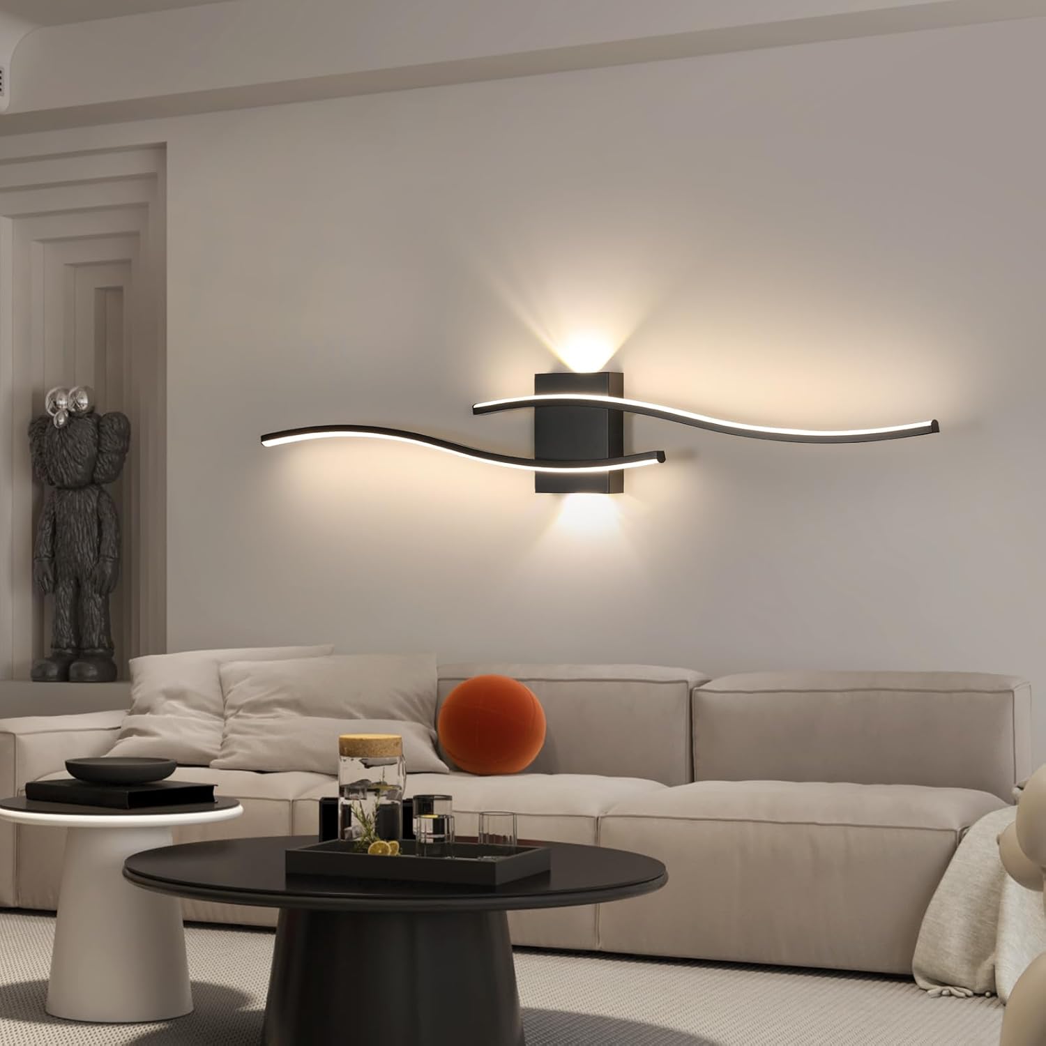 Wall Light - Black Aluminium Frame, Natural Light