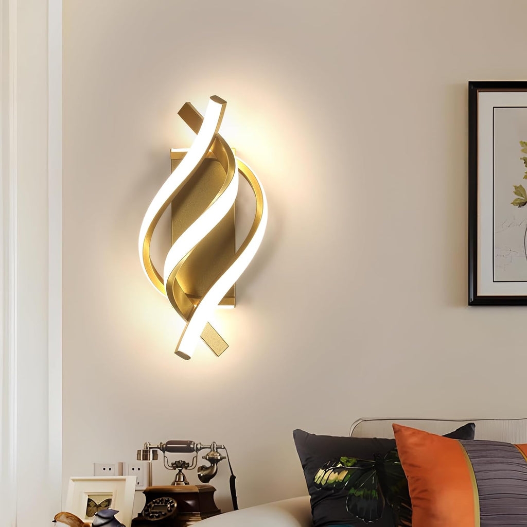 Applique - Struttura in alluminio oro, luce naturale