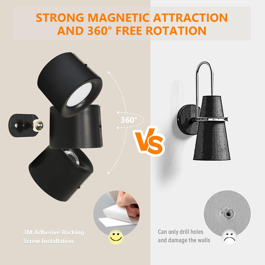 Wall Light - Black Plastic Frame, Tunable and Dimmable