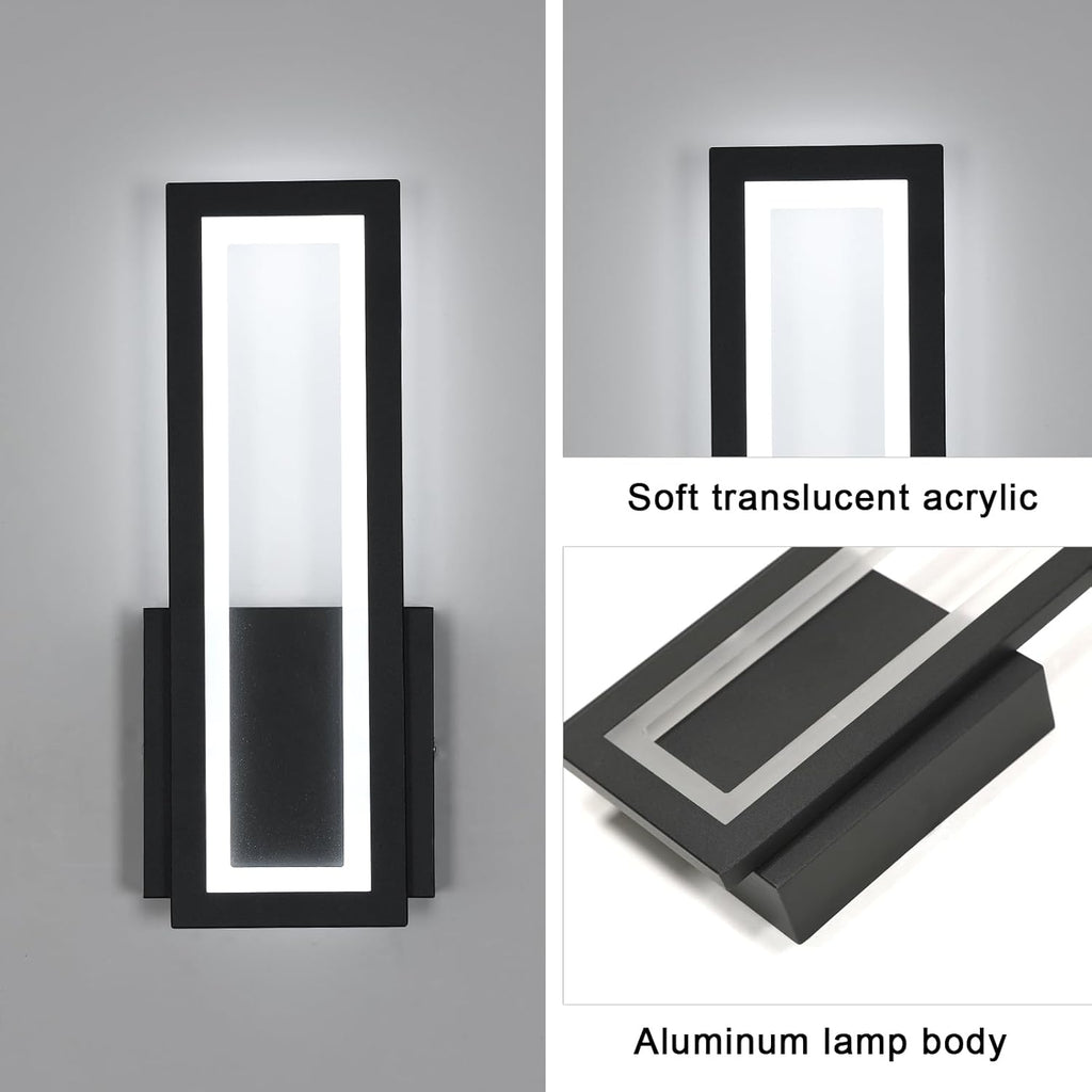 Wall Light - Black Acrylic Frame, Warm Light