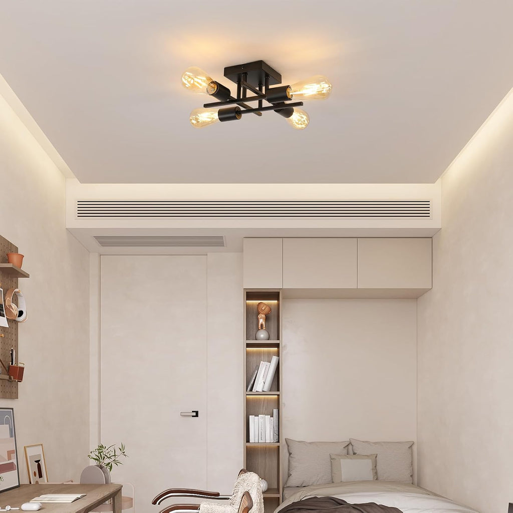 Ceiling Light - Black Metal Frame