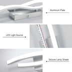 Applique - Telaio in Alluminio Argento, Luce Bianca