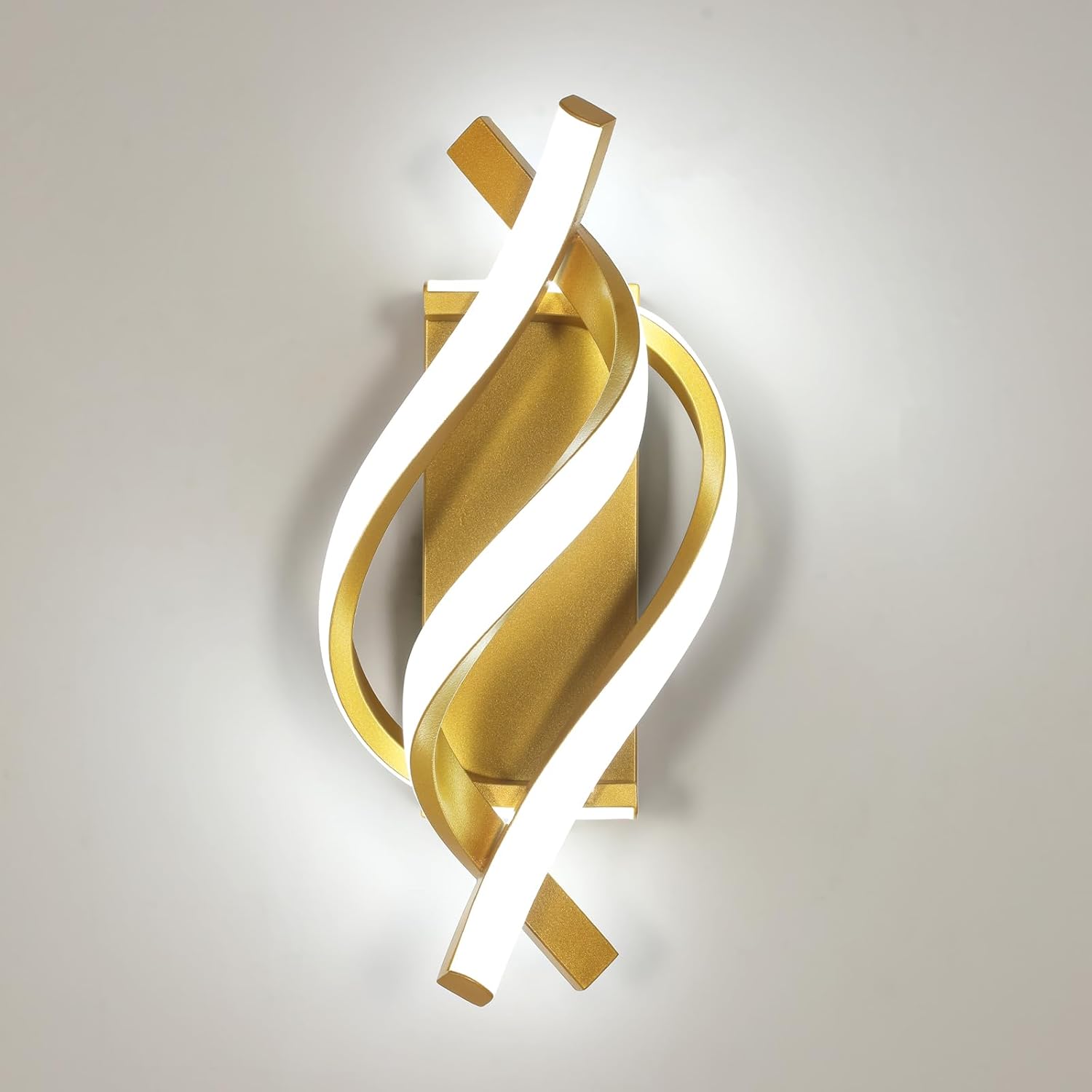 Applique - Telaio in alluminio oro, Luce bianca
