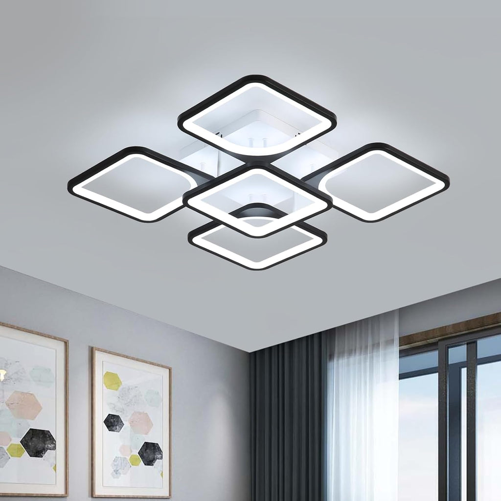 Ceiling Light - Black Acrylic Frame, White Light