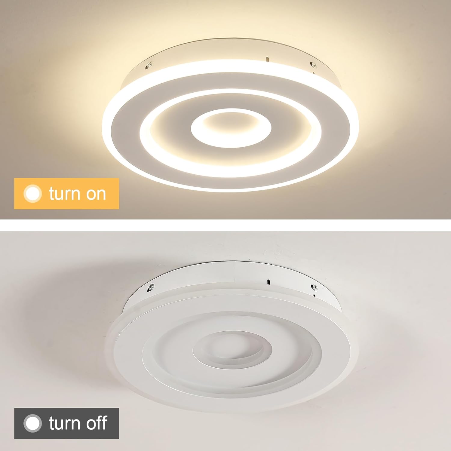 Plafoniera - Struttura in acrilico bianco, luce naturale
