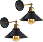 Wall Light - Black & Gold Metal Frame