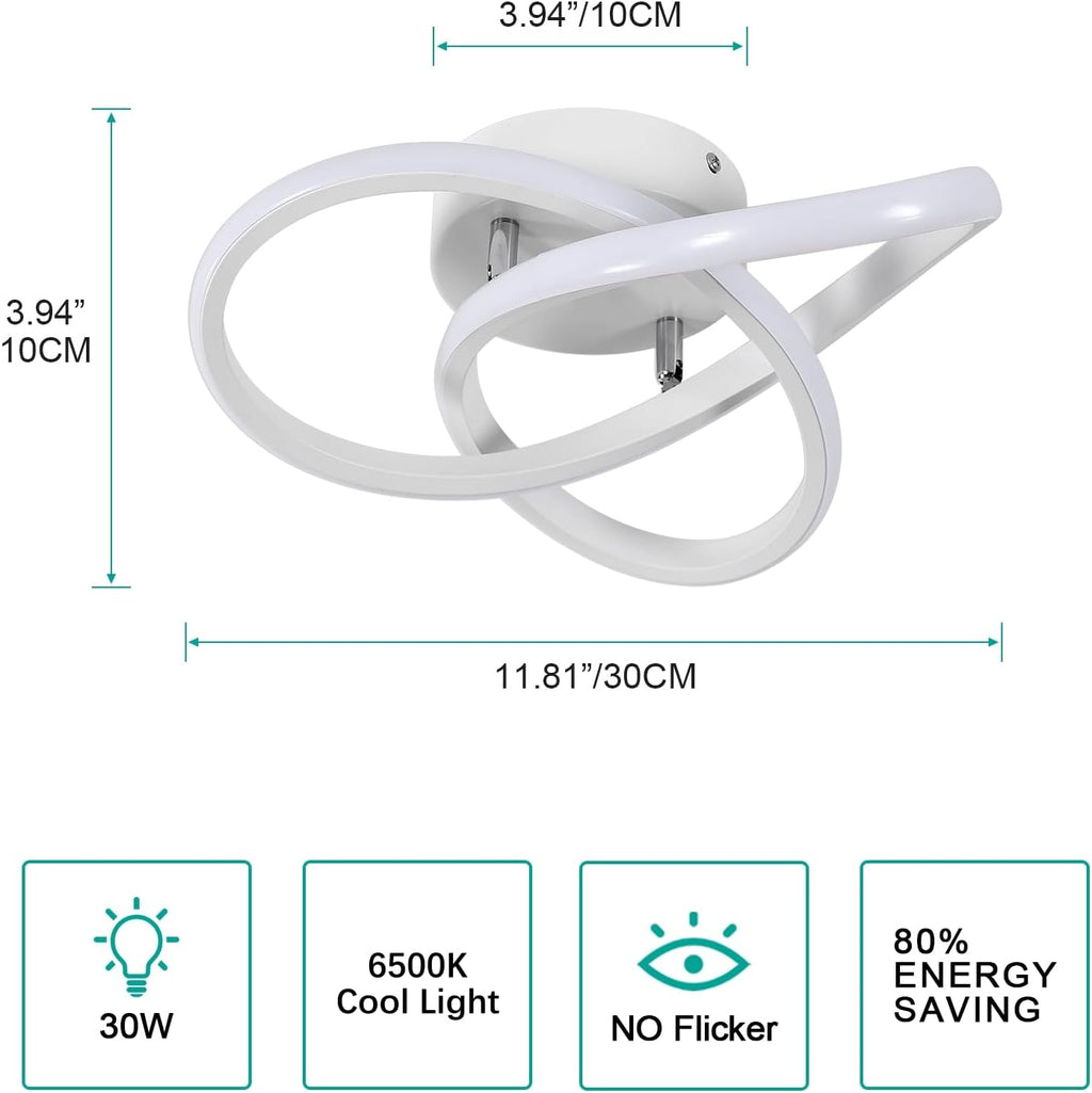 Comely LED Ceiling Light Modern Design Bedroom Ceiling Lamp, White, 30W 3300LM, Dia30cm, For Bedroom, Kitchen, Balcony, Corridor, Office, Hallway