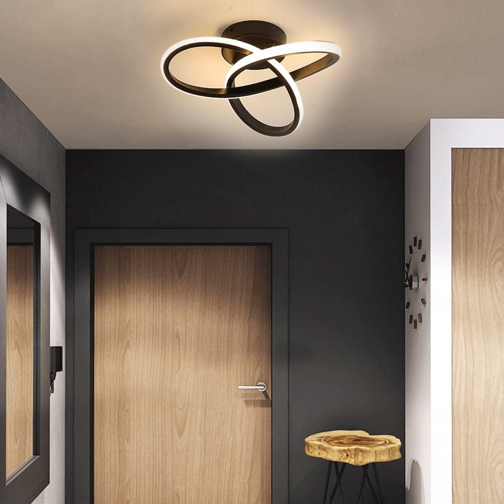 Ceiling Light - Black Aluminium Frame, Warm Light
