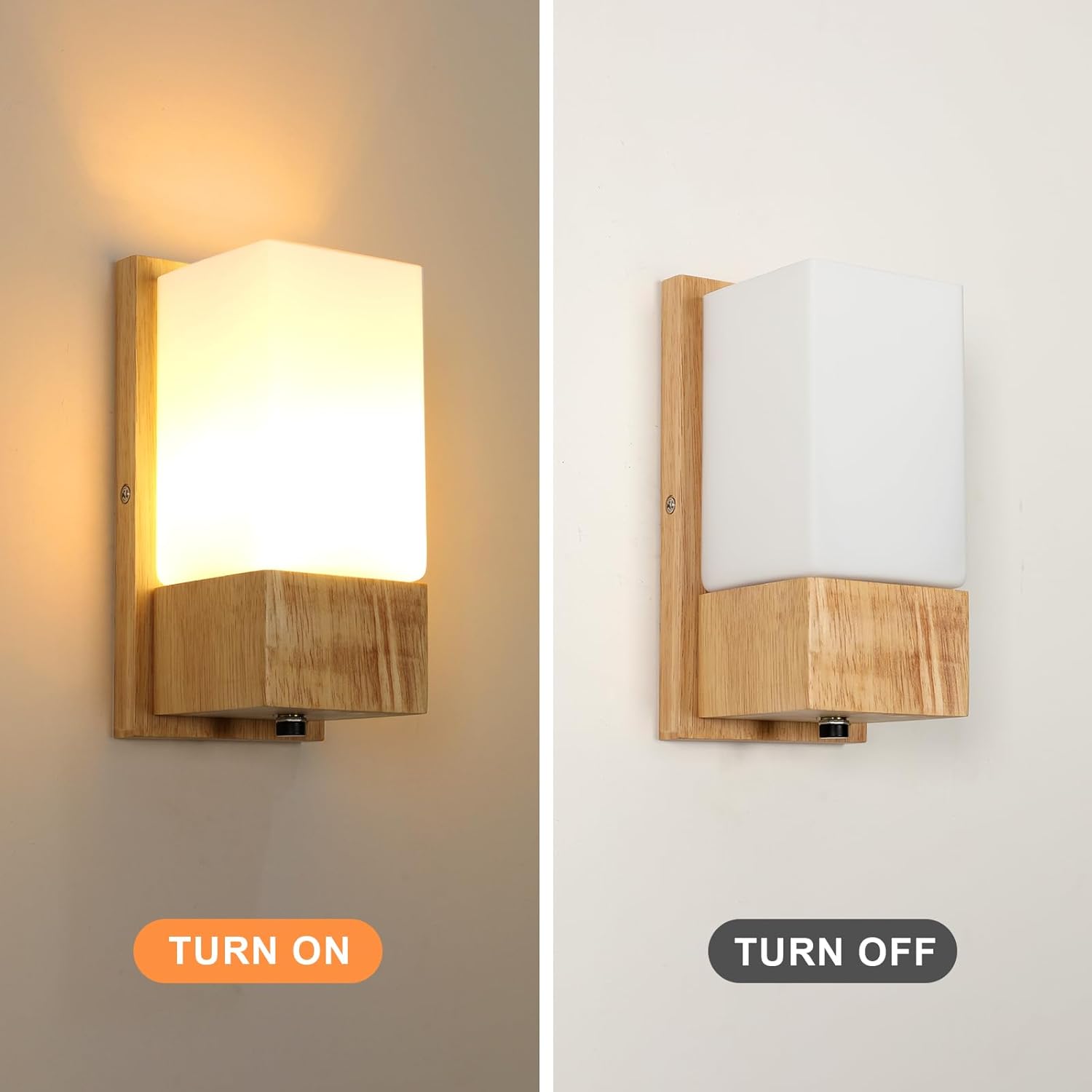 Wall Light - Wood Glass Frame